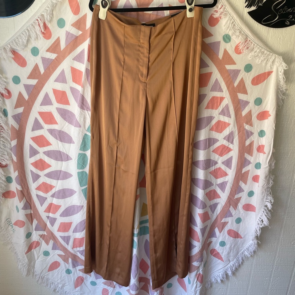Silk, brown, Express slacks.